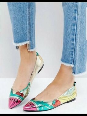 ASOS Metallic Fruit Flats